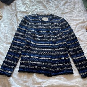 Rebecca Taylor Navy Knit Blazer- Size 8